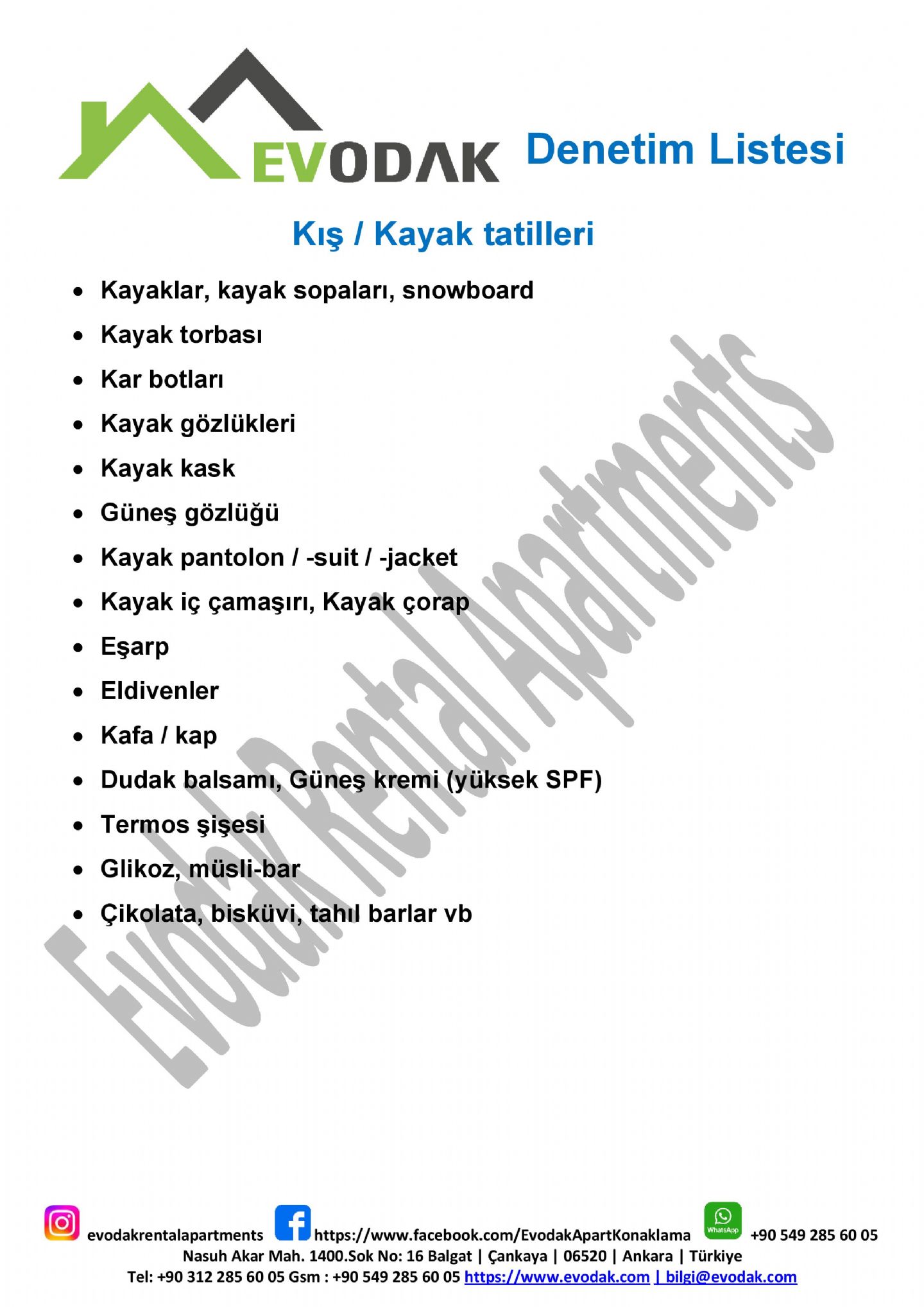 Kış / Kayak tatilleri