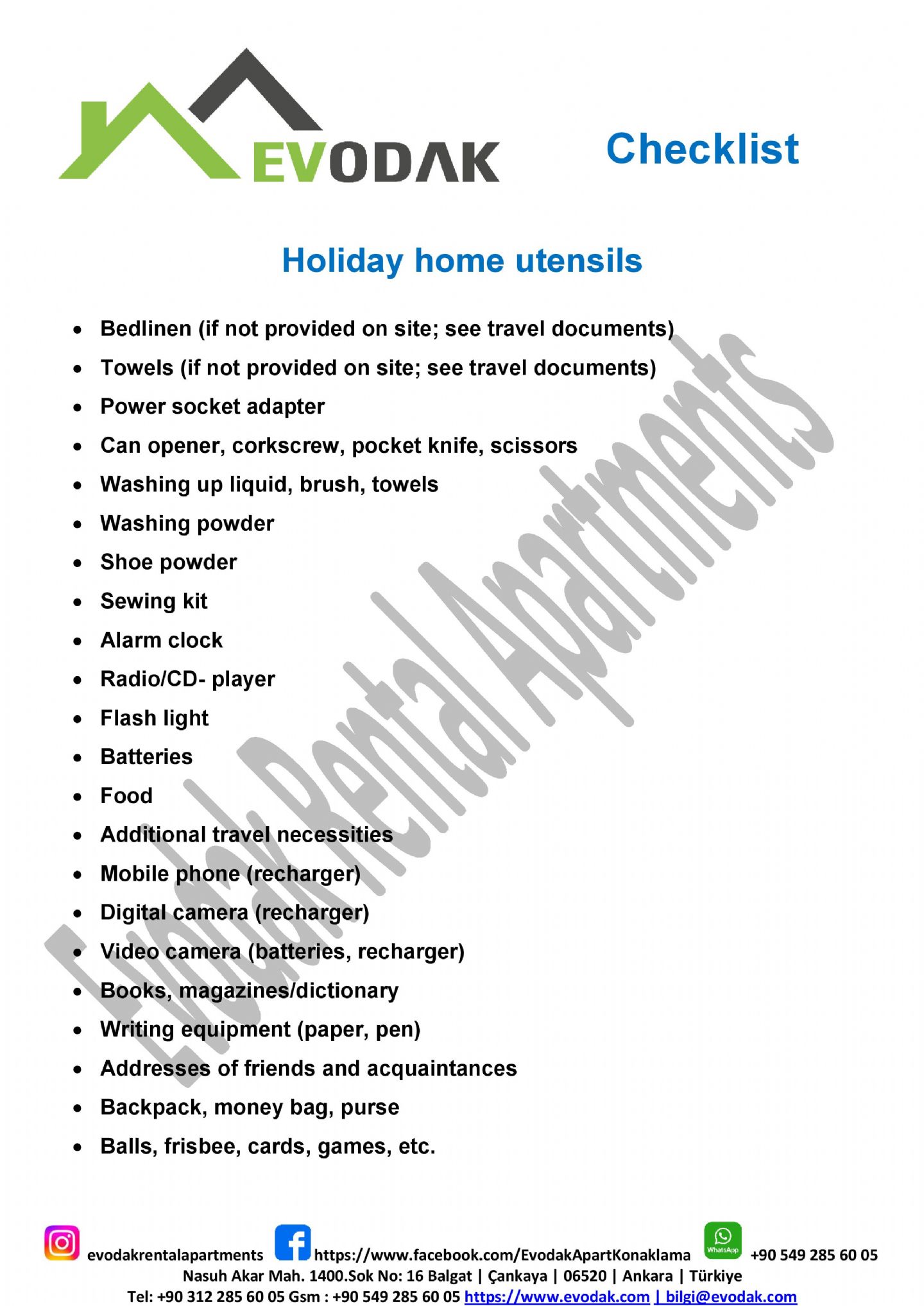 Holiday home utensils