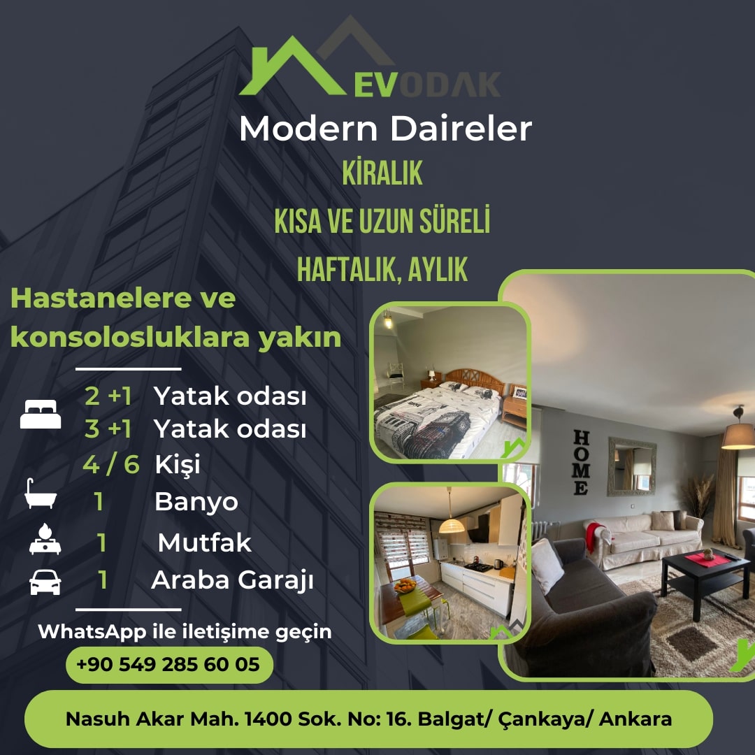 Mobilyalı daire Ankara
