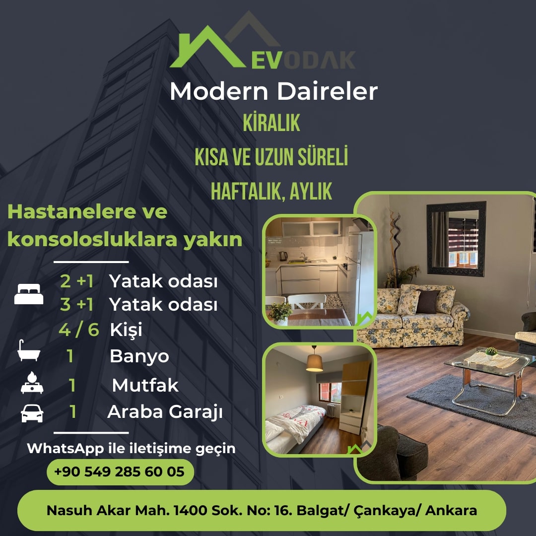 Hastane yakınında kiralık daire Ankara