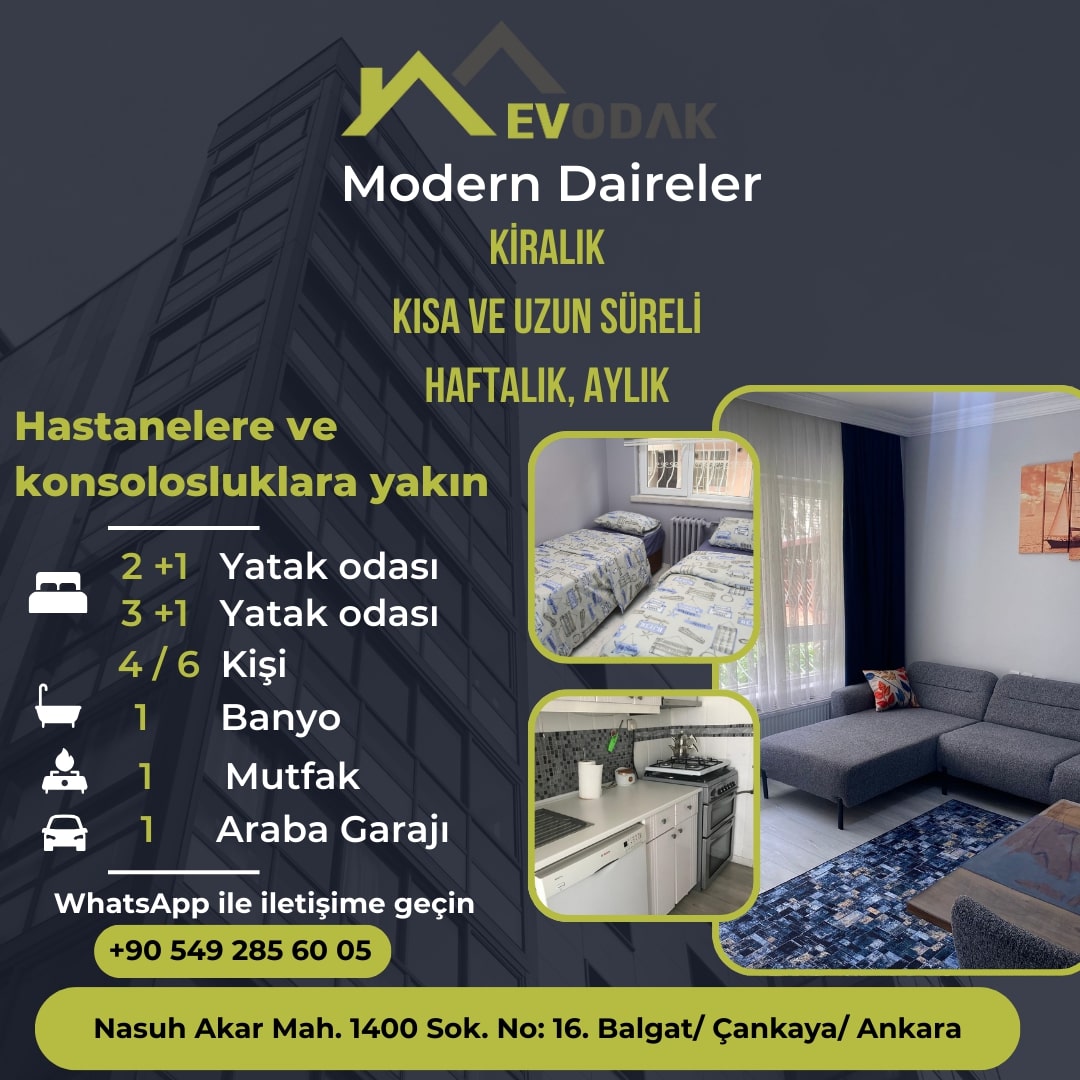 TOBB Hastanesi yakınında konaklama