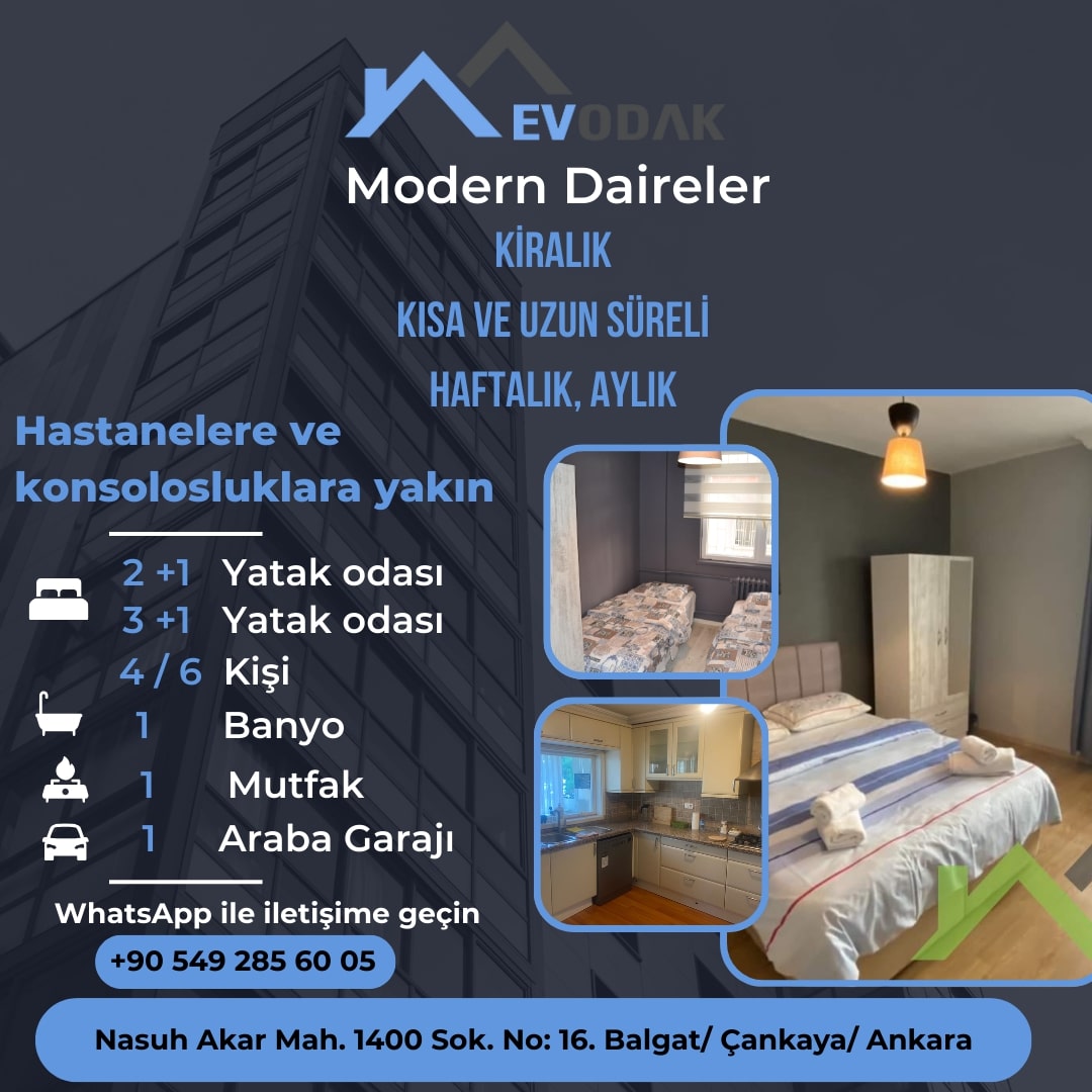 Haftalık kiralık daire Ankara