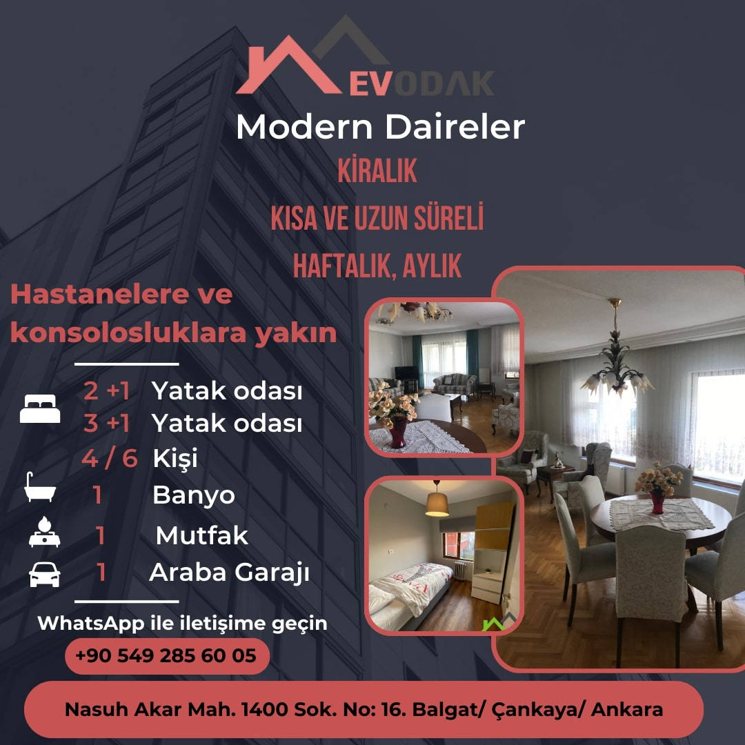 Hastane yakınında kiralık daire Ankara
