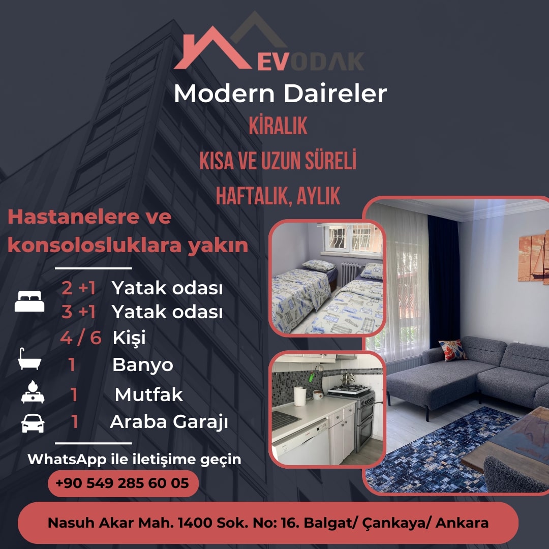 Hastane yakınında kiralık daire Ankara