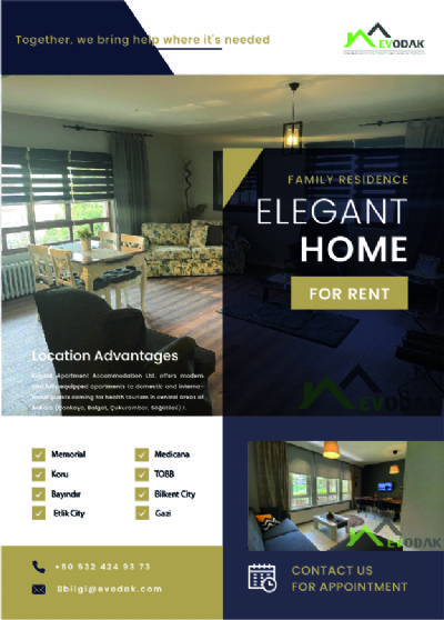 Evodak Rental Apartments: Your Ideal Stay for Medical Tourism in Ankara Balgat - Furnished Apartments Near Hospitals