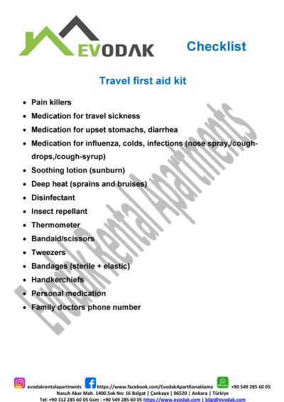 Travel first aid kit