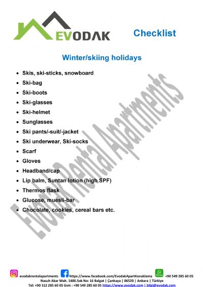 Winter/skiing holidays